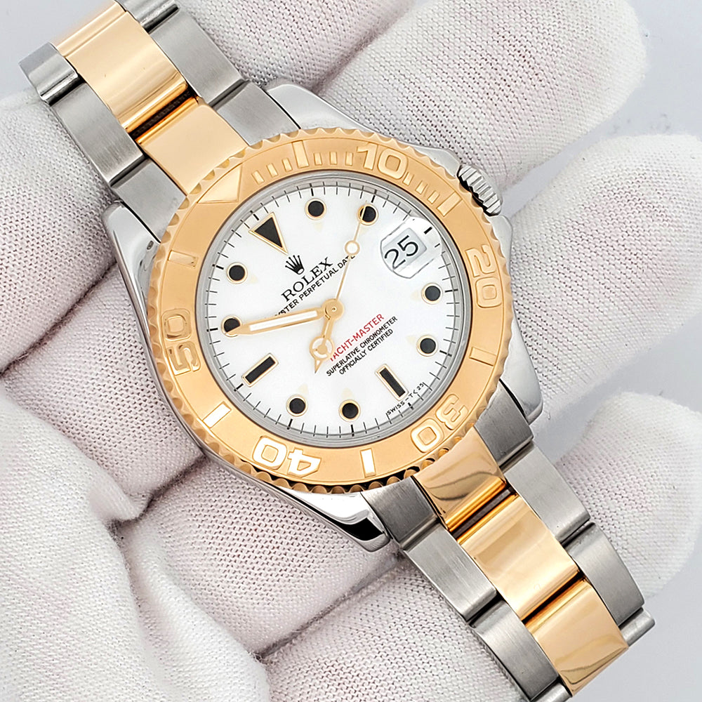 Rolex Yacht-Master Midsize 35mm White 2-tone Yellow Gold/Steel Watch 68623