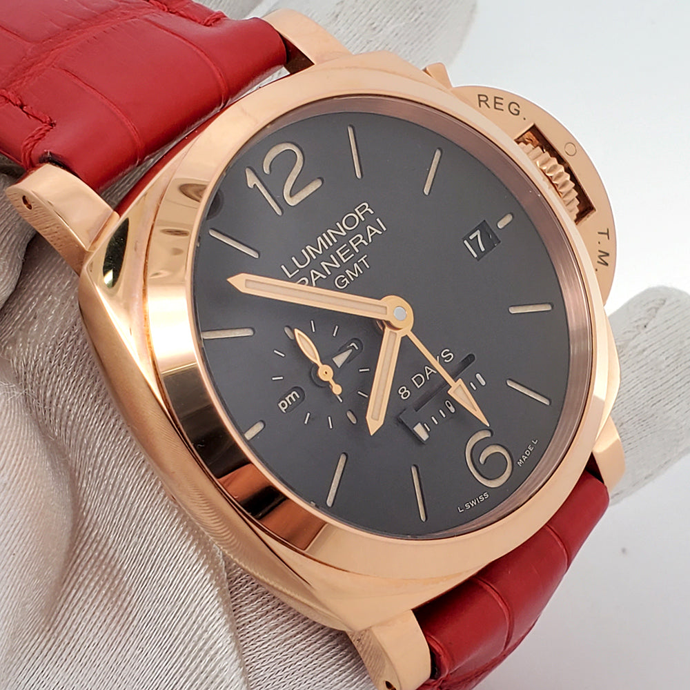 2022 Panerai Luminor Rose Gold 44mm 1950 8 Days PAM00576 Watch Box Papers