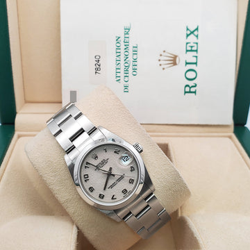 Rolex Datejust 31mm Midsize Cream Jubilee Arabic Dial Stainless Steel Oyster Watch 78240 Box Papers