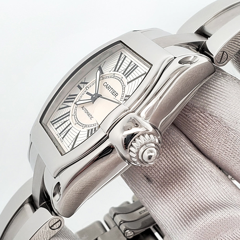 Mint Cartier Roadster 37mm Silver Roman Dial Steel Watch W62025V3 2510