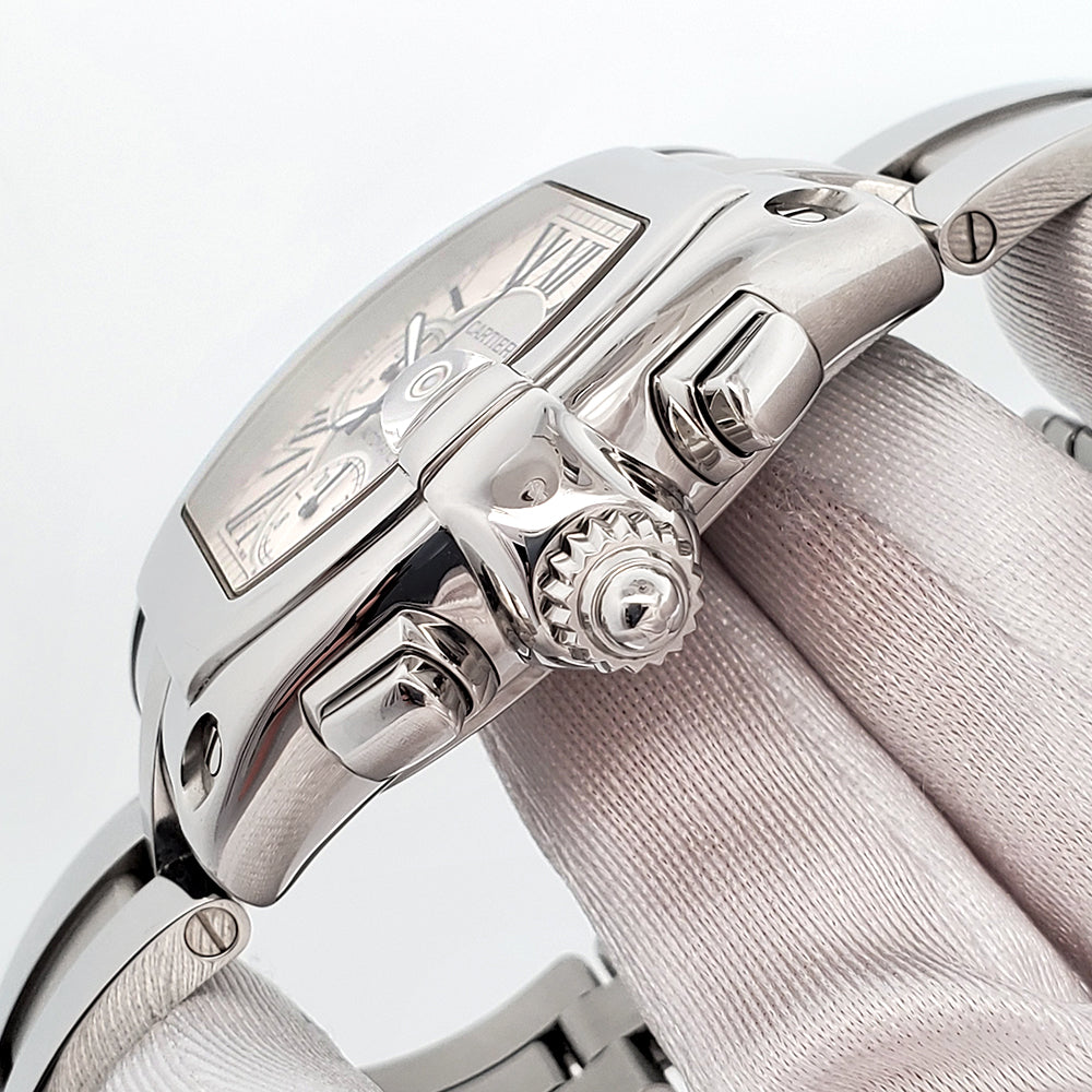 Cartier Roadster XL Chronograph 43mm Silver Roman Steel Watch W62019X6 2618 Papers