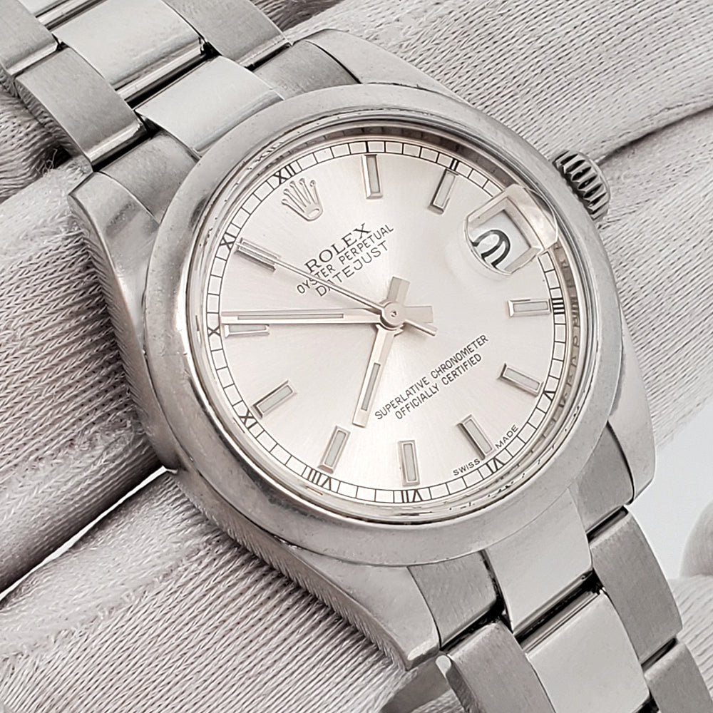 Rolex Datejust 31mm Silver Index Steel Oyster Watch 178240 Box Papers