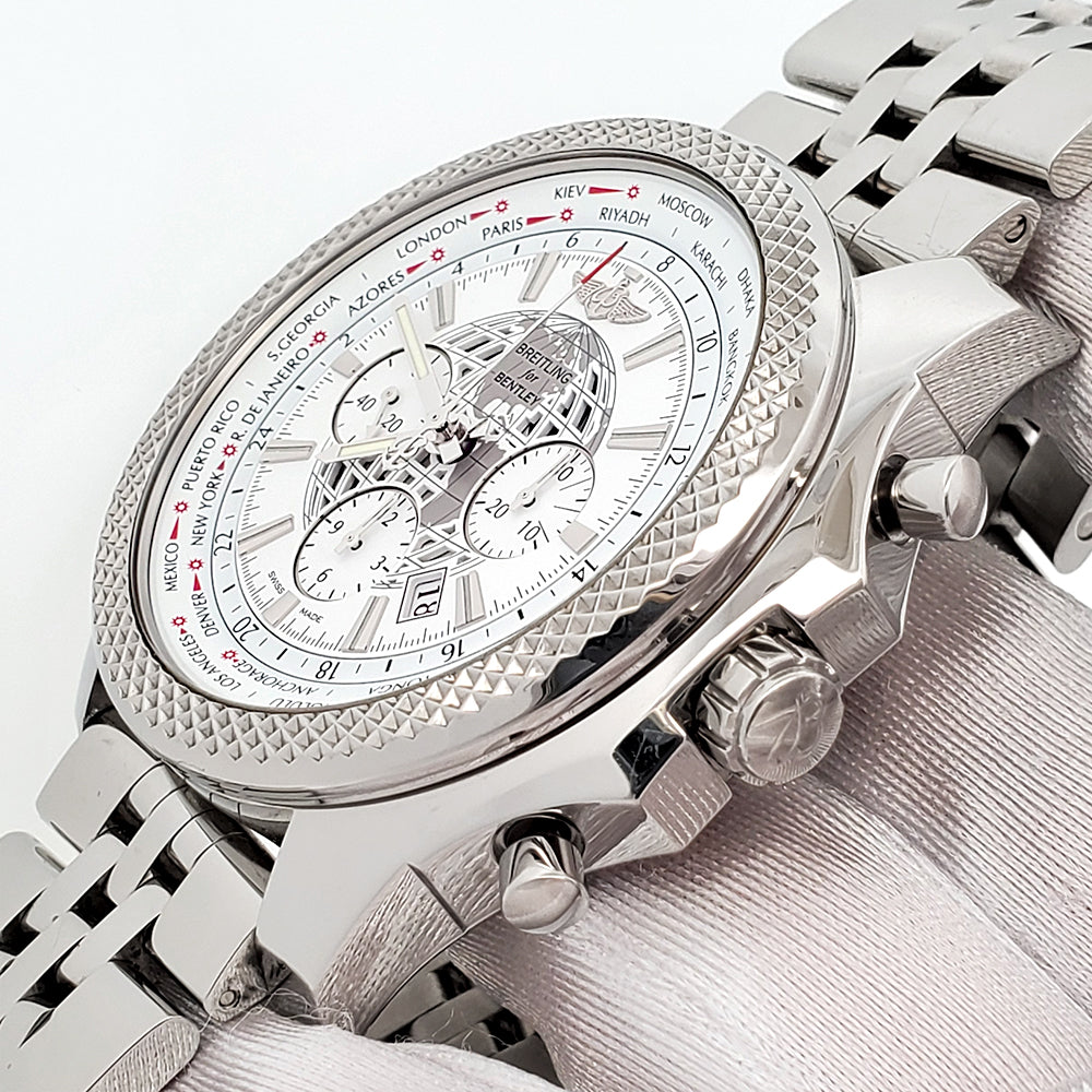 Breitling Bentley GMT B05 Unitime White Dial Mens 49mm Watch AB0521