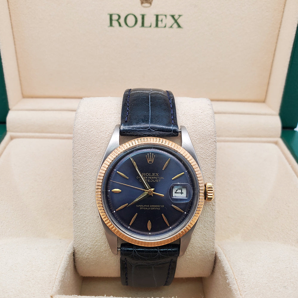 Rolex Datejust 36mm 1601, 2-Tone, Blue Dial Watch ElegantSwiss