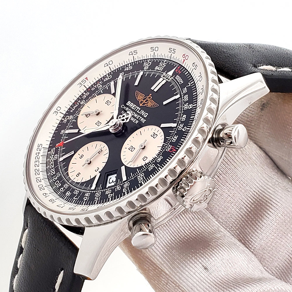 Breitling Navitimer Chronograph 42mm Black Dial Automatic Steel Mens Watch A23322