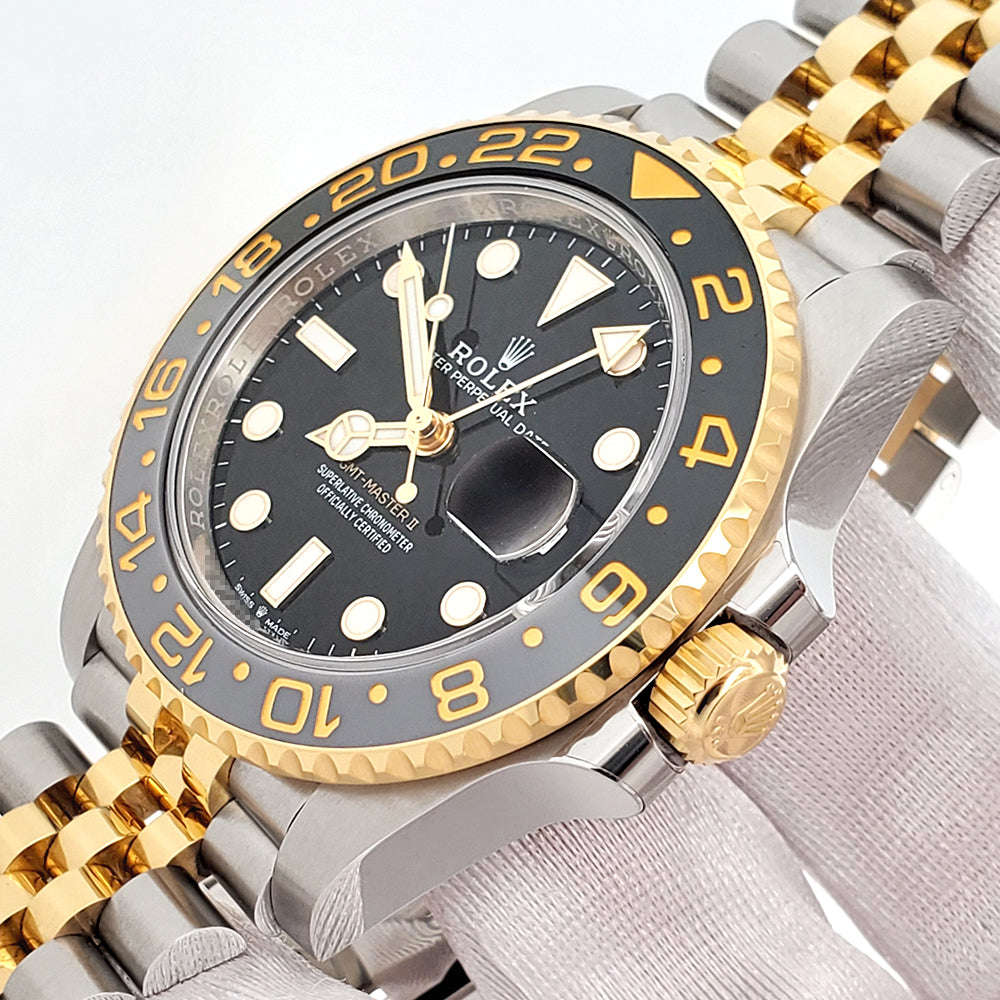 2023 Rolex GMT Master II Zombie Black Grey Bezel Yellow Gold/Steel Jubilee Watch 126713GRNR Box/Papers/Tag