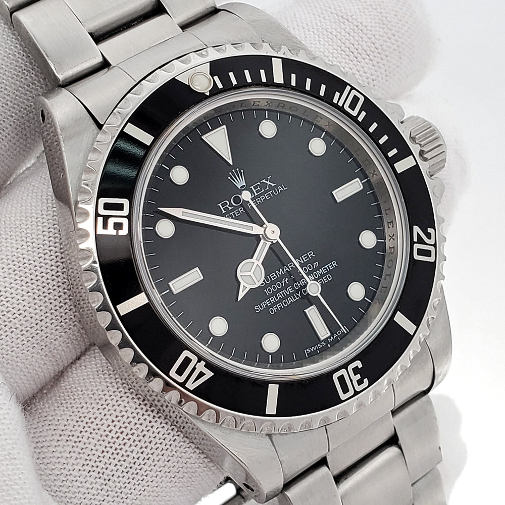 Rolex Submariner No-Date Black Dial Steel 40mm Watch 14060 Box Papers