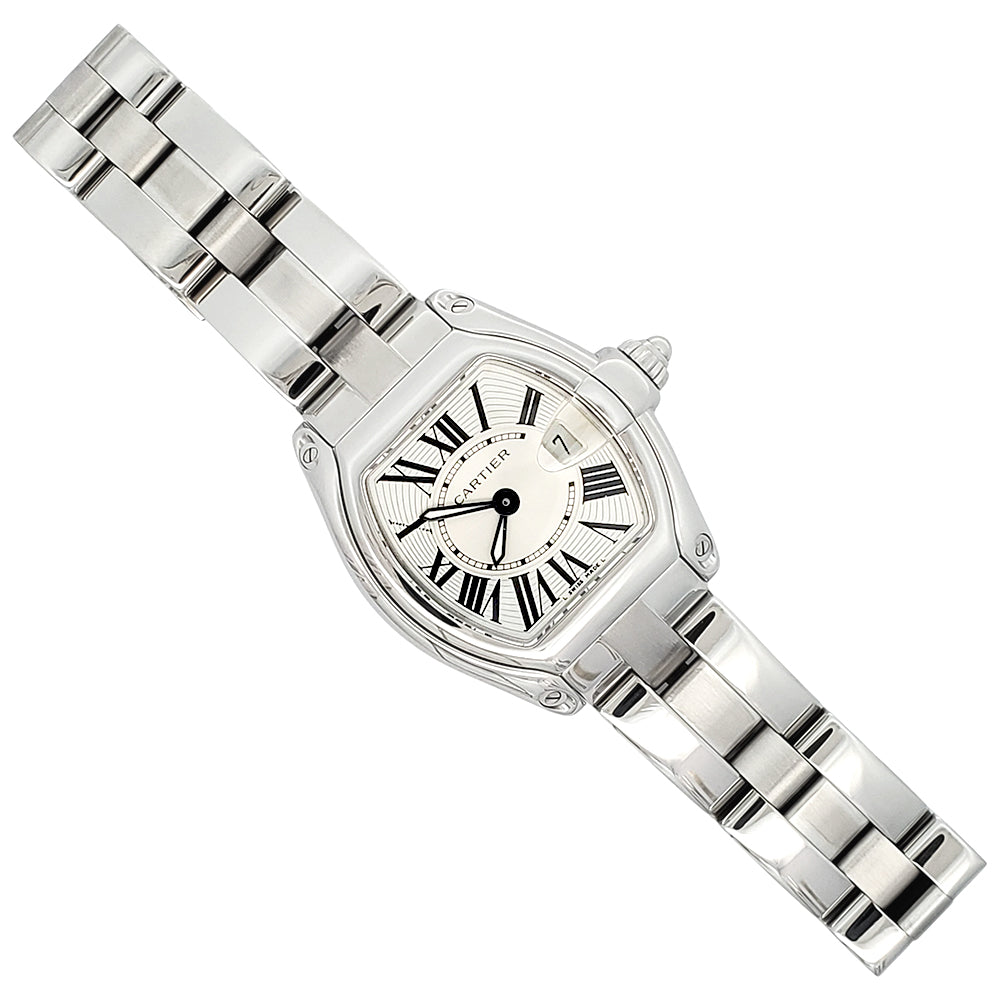 Cartier Roadster 30mm Roman Dial Steel Ladies Watch W62016V3 2675