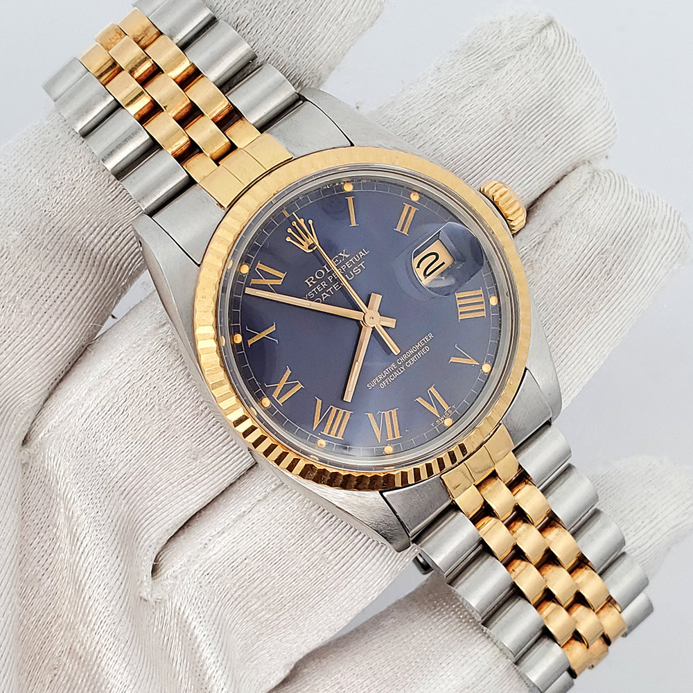 Rolex 16013 Rolex Blue Gold Silver Rolex Datejust 16013 Blue Dial