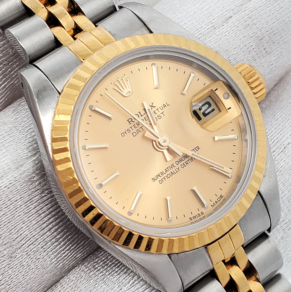 Rolex Datejust 26mm 69173 Champagne Index 2-tone Yellow Gold/Steel Jubilee Watch