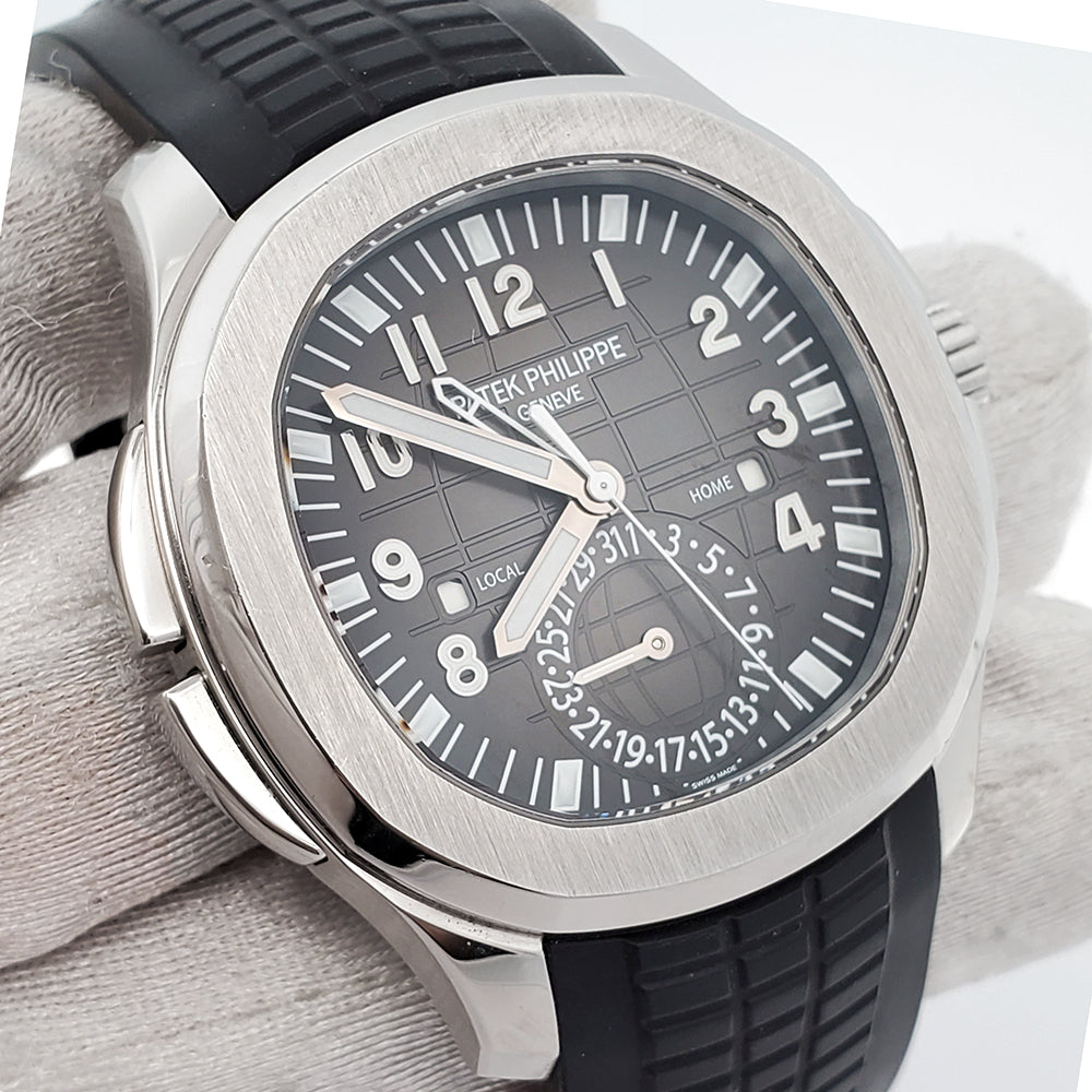 Patek Philippe Aquanaut Travel Time 40.8mm Stainless Steel Watch 5164A-001 Box Papers