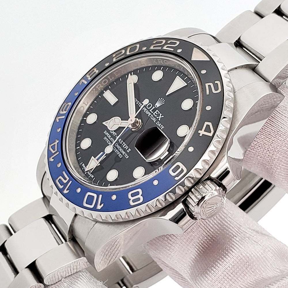 Rolex GMT-Master II "Batman" Blue/Black Ceramic Bezel Steel Oyster 40mm Watch 116710BLNR Box/Papers/Tag