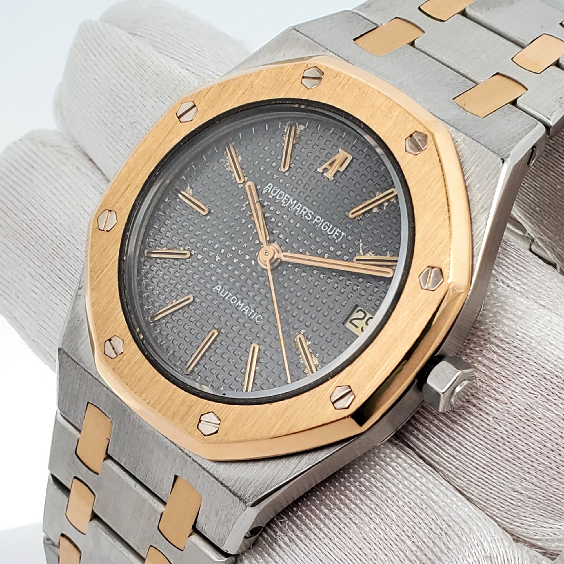 Audemars Piguet Royal Oak 35mm Grey Tapisserie 2-tone Yellow Gold/Steel Automatic Watch SA14486