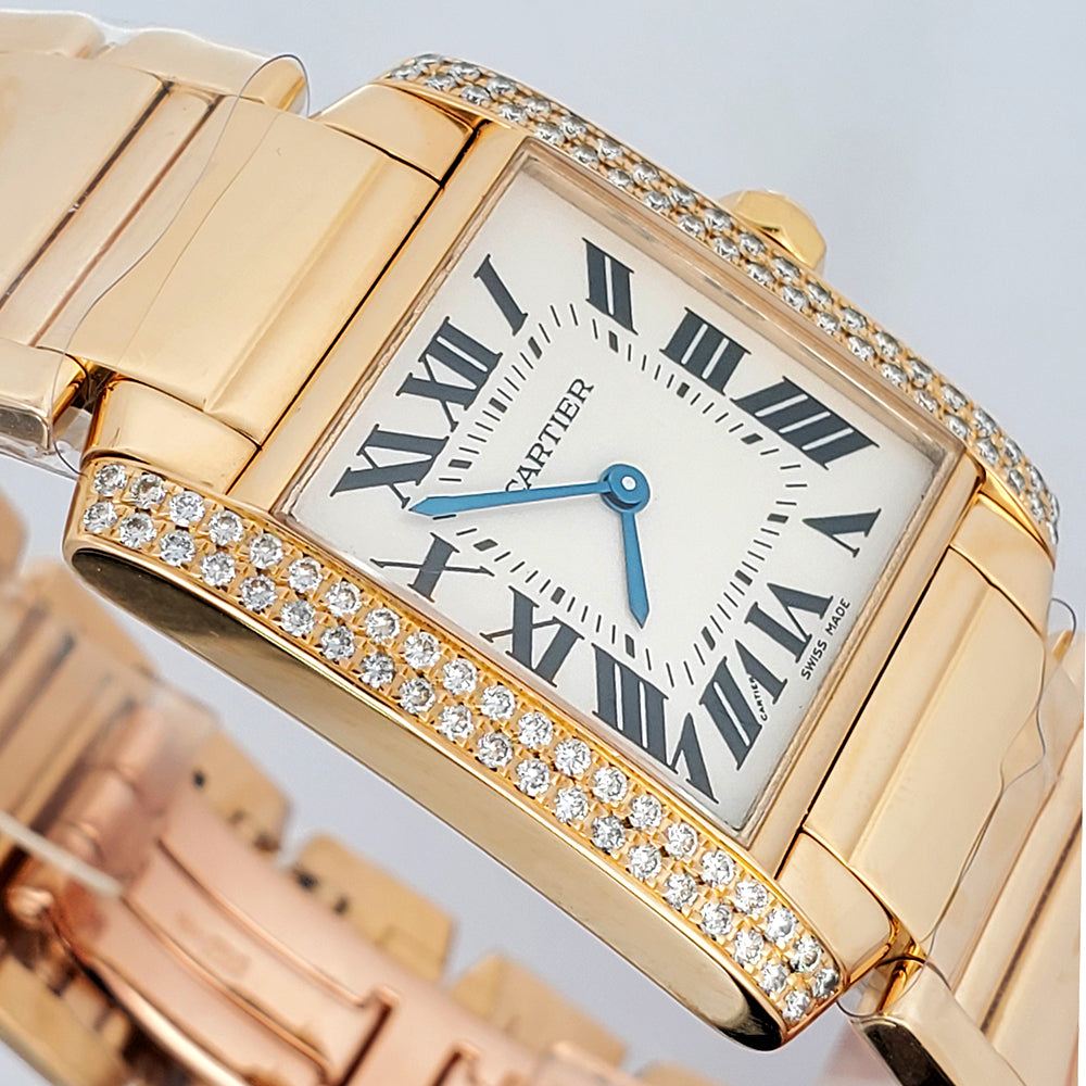 Cartier Tank Française Midsize Factory Diamond Yellow Gold 25mm Watch W50003N2 1821