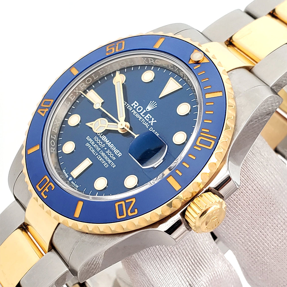 2022 Rolex Submariner Date 41mm Blue Dial 2-tone Yellow Gold/Steel Oyster Watch 126613LB Box Papers