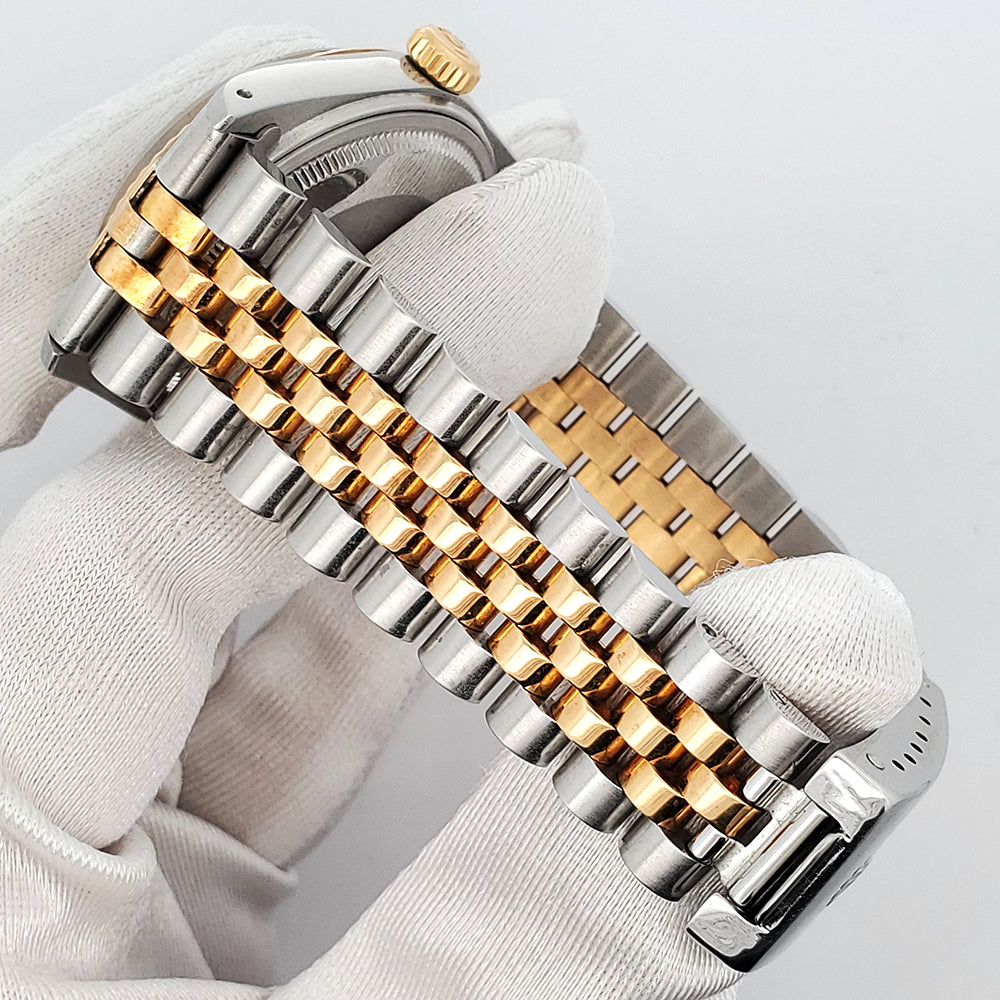 Rolex Datejust 36mm Silver Tapestry 2-tone Yellow Gold/ Steel Jubilee 16013 Watch