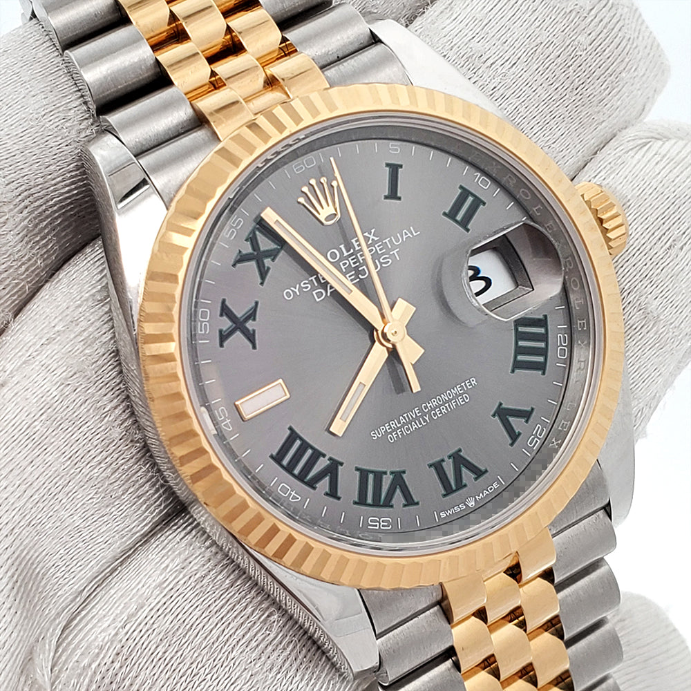 Rolex Datejust 36mm Green Slate Wimbledon Dial Watch 126233