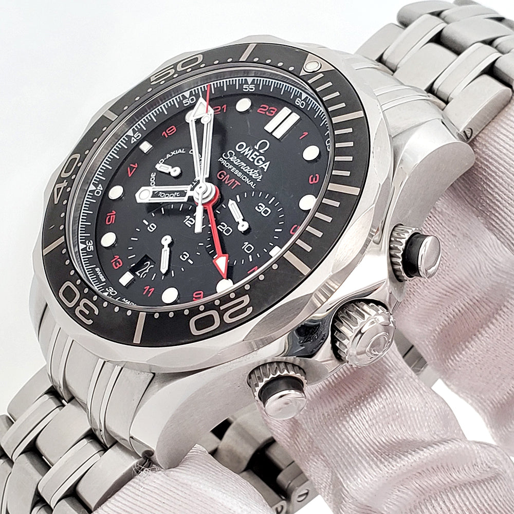 2025 Omega Seamaster Diver GMT Steel Mens 44mm Watch 212.30.44.52.01.001 Box Papers