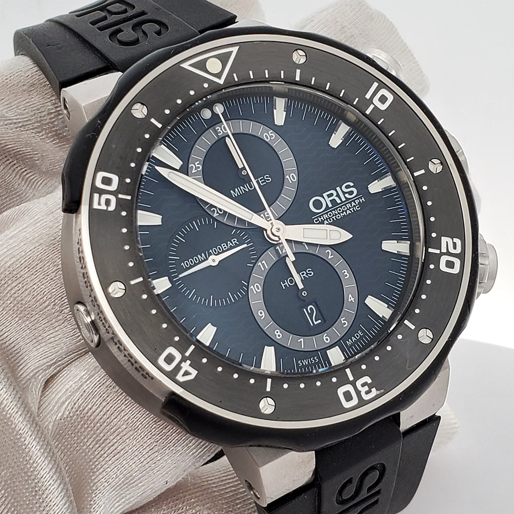 Oris ProDiver Chronograph 1000M 51mm Titanium/Rubber/Ceramic Watch Full Set 2018