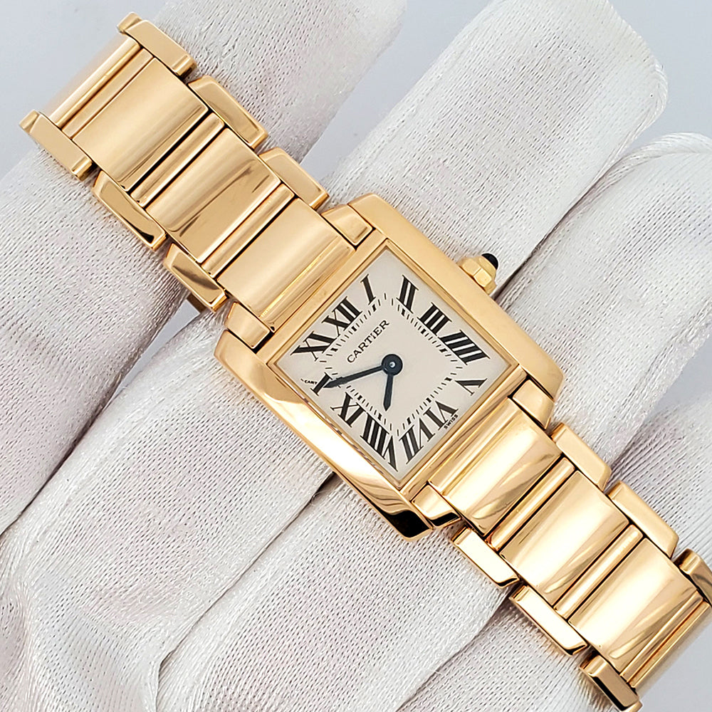 Cartier Tank Francaise Small 20mm Yellow Gold Ladies Watch 2385