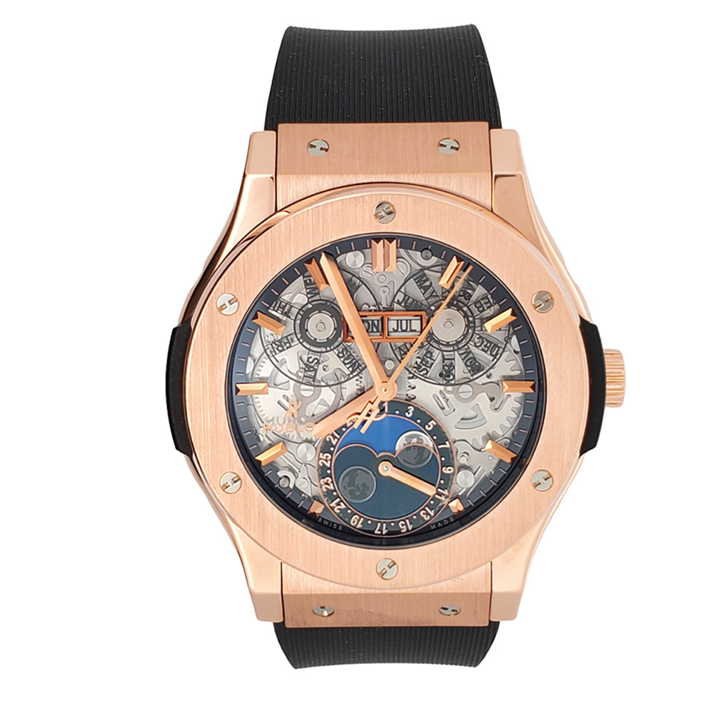 Hublot Classic Fusion Aerofusion Moonphase 45mm King Gold Skeleton Wat