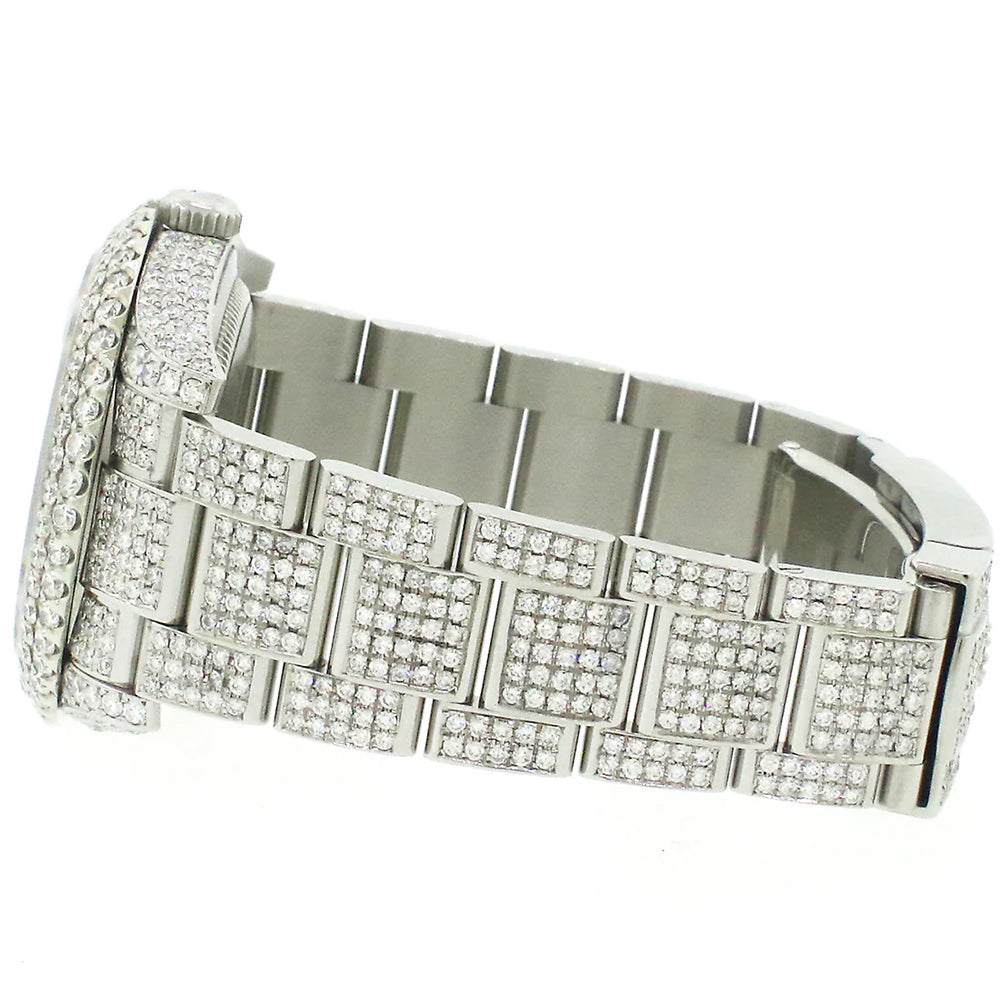 Rolex Datejust 36mm 116200 Pave 16.9CT Diamond Bezel/Case/Bracelet/Rhodium Floral Dial Watch Box Papers