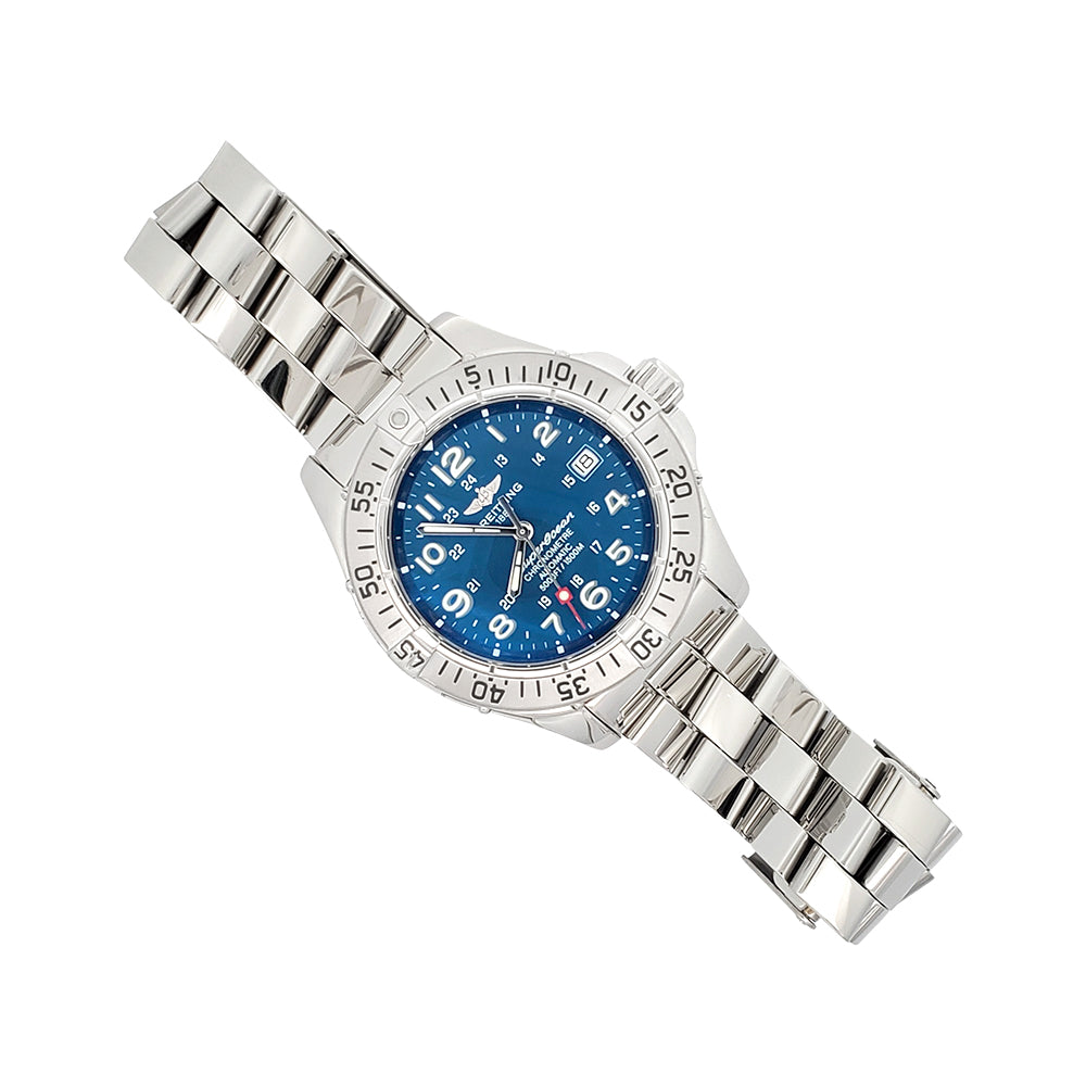 Breitling Superocean Steelfish 42mm Blue Arabic Dial Steel Mens Watch A17360