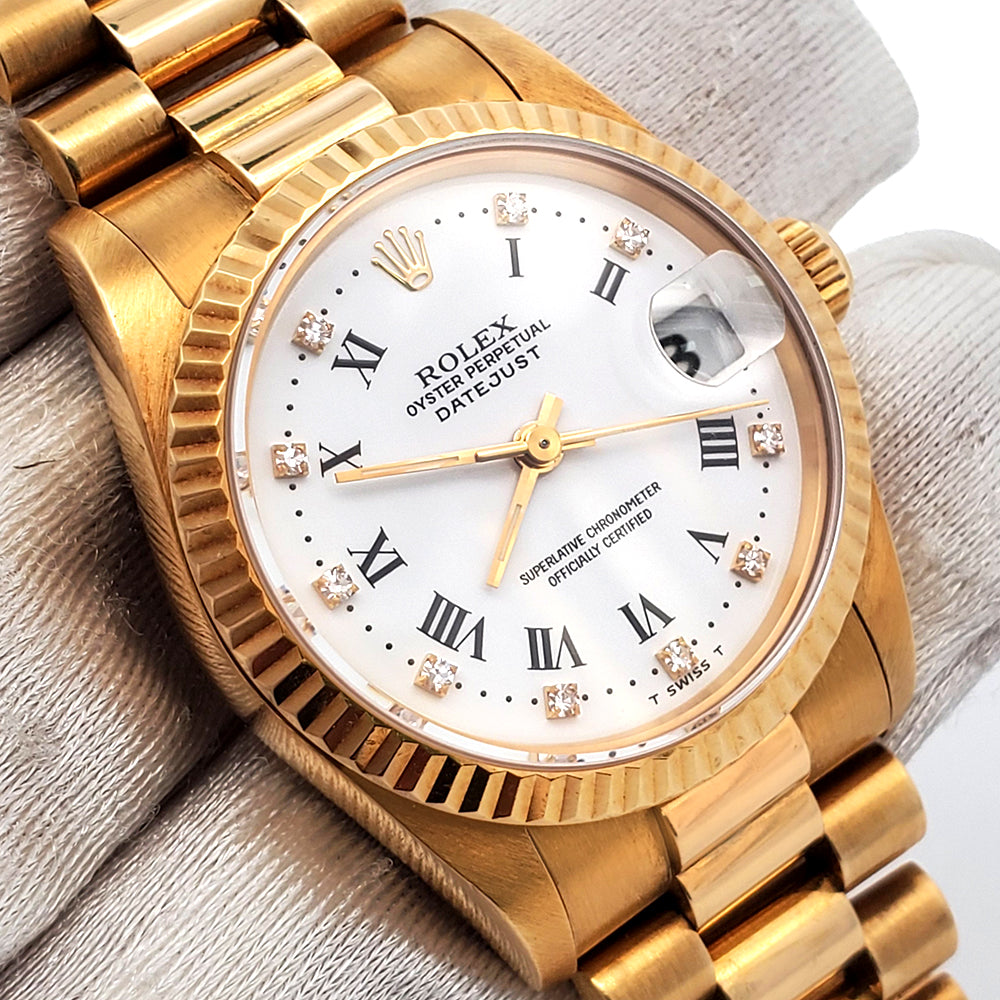 Rolex President Factory White Diamond 31mm Yellow Gold 68278 Watch