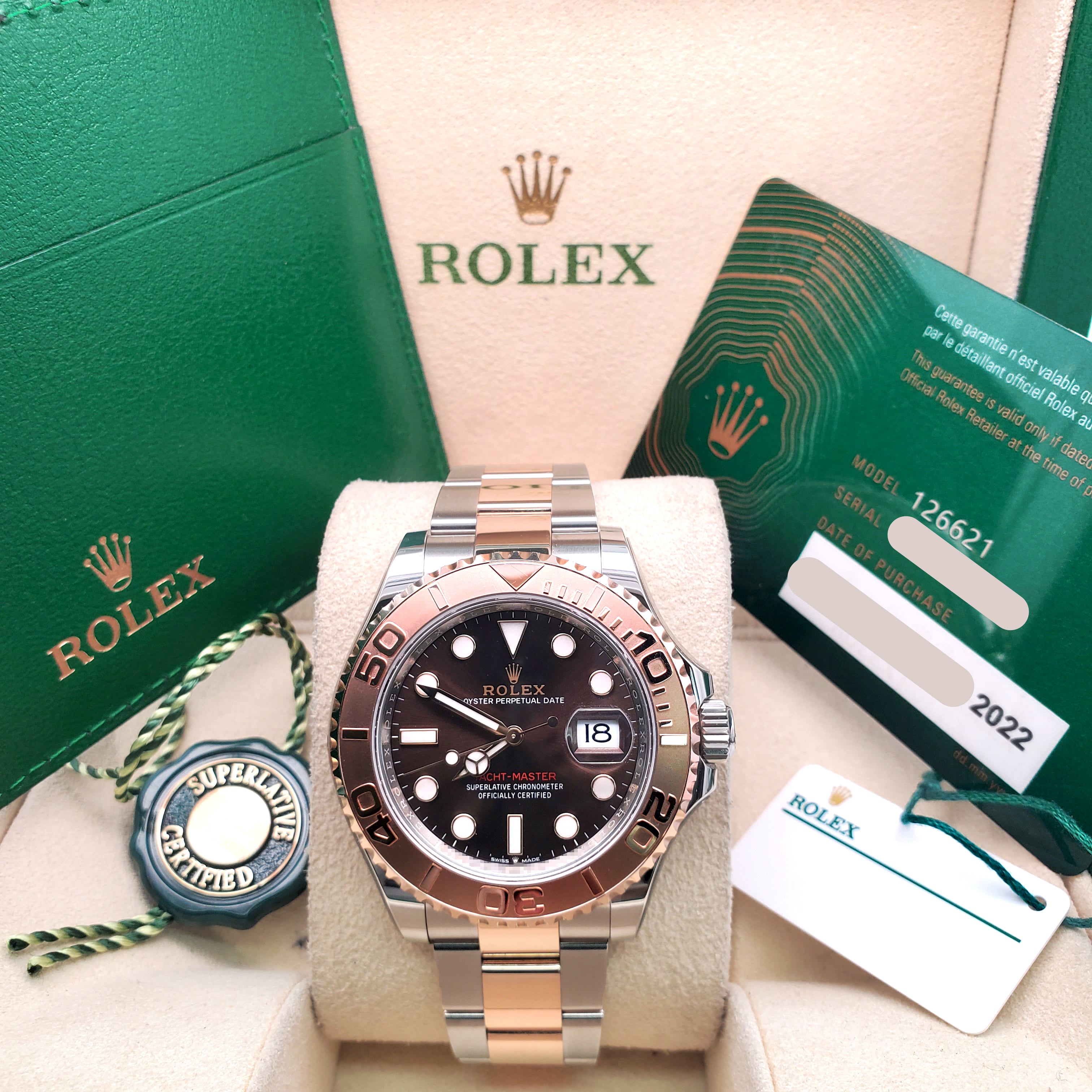 2022 Rolex Yacht-Master 126621 Chocolate Dial 2-tone Everose Gold/Stee