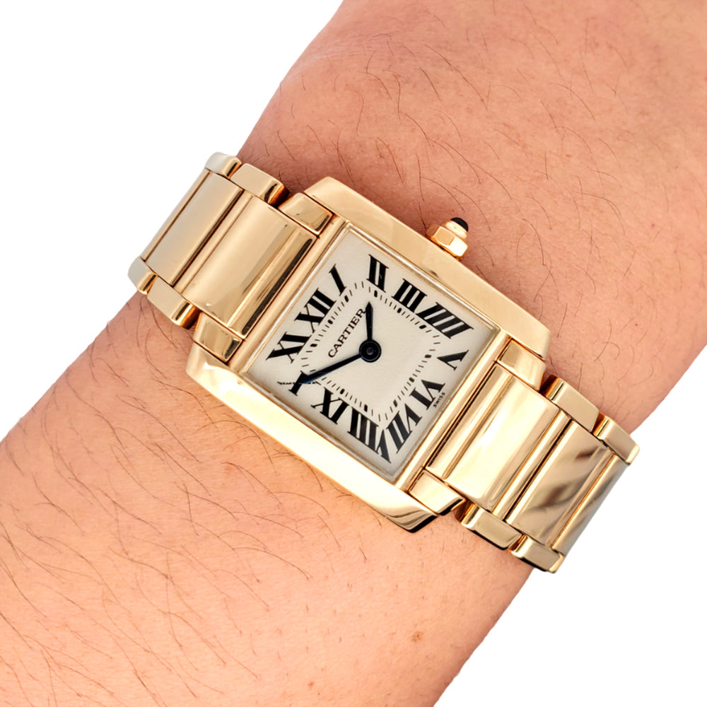 Cartier Tank Francaise 20mm Yellow Gold Roman Dial Ladies Watch W5000256 1820