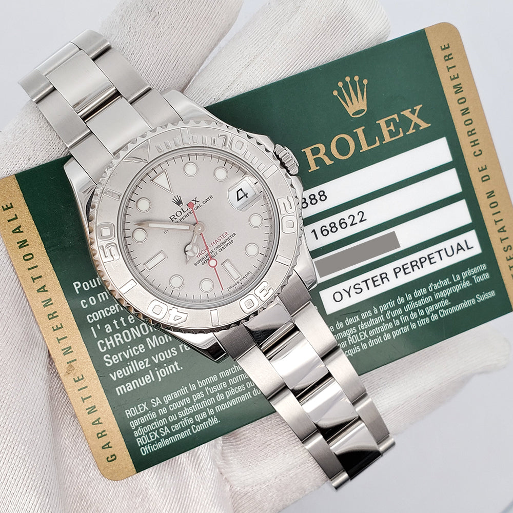 Rolex Yacht-Master Midsize 35mm Platinum Dial/Bezel Stainless Steel Oy
