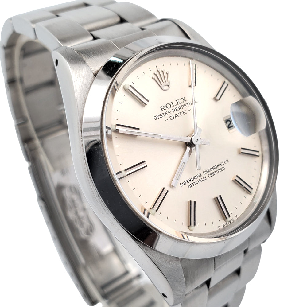 Rolex Oyster Perpetual Date 34mm Silver Index Dial Oyster 15000 Watch