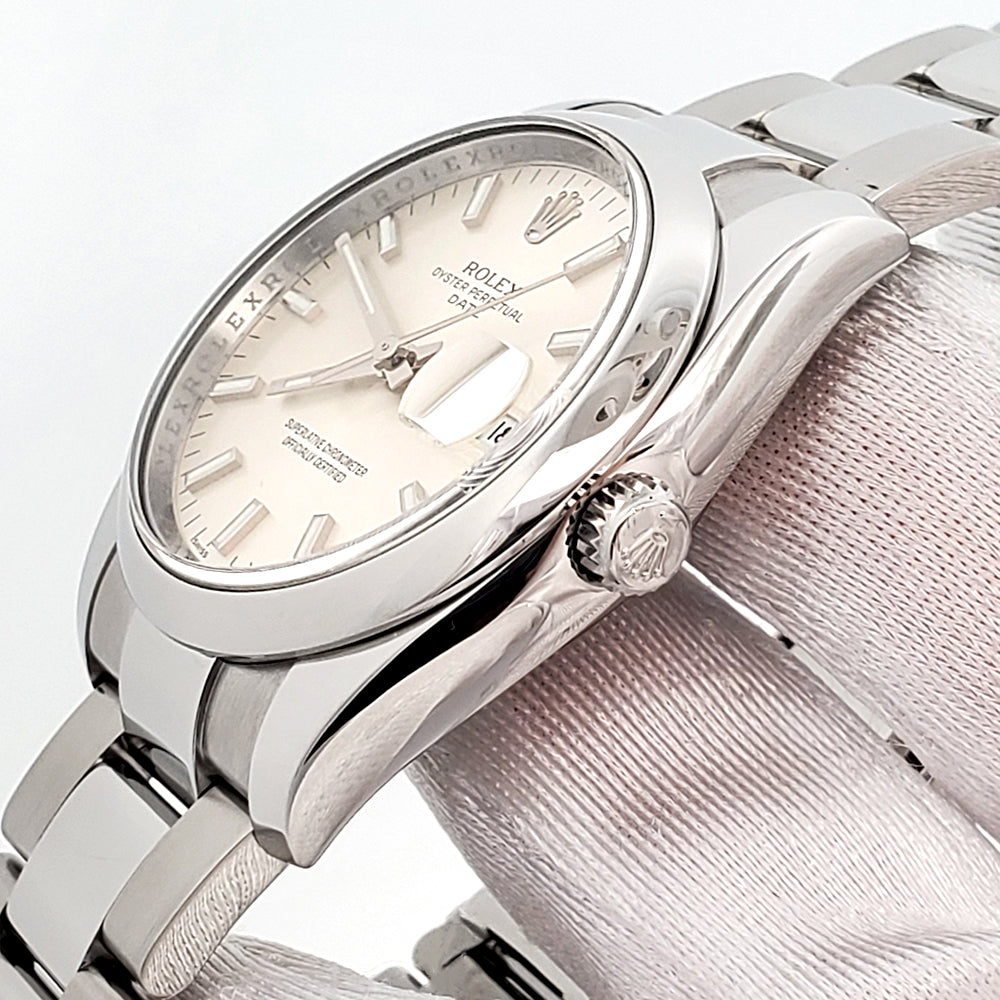 Rolex Oyster Perpetual Date 34mm 115200 Silver Index Steel Oyster Watch Papers