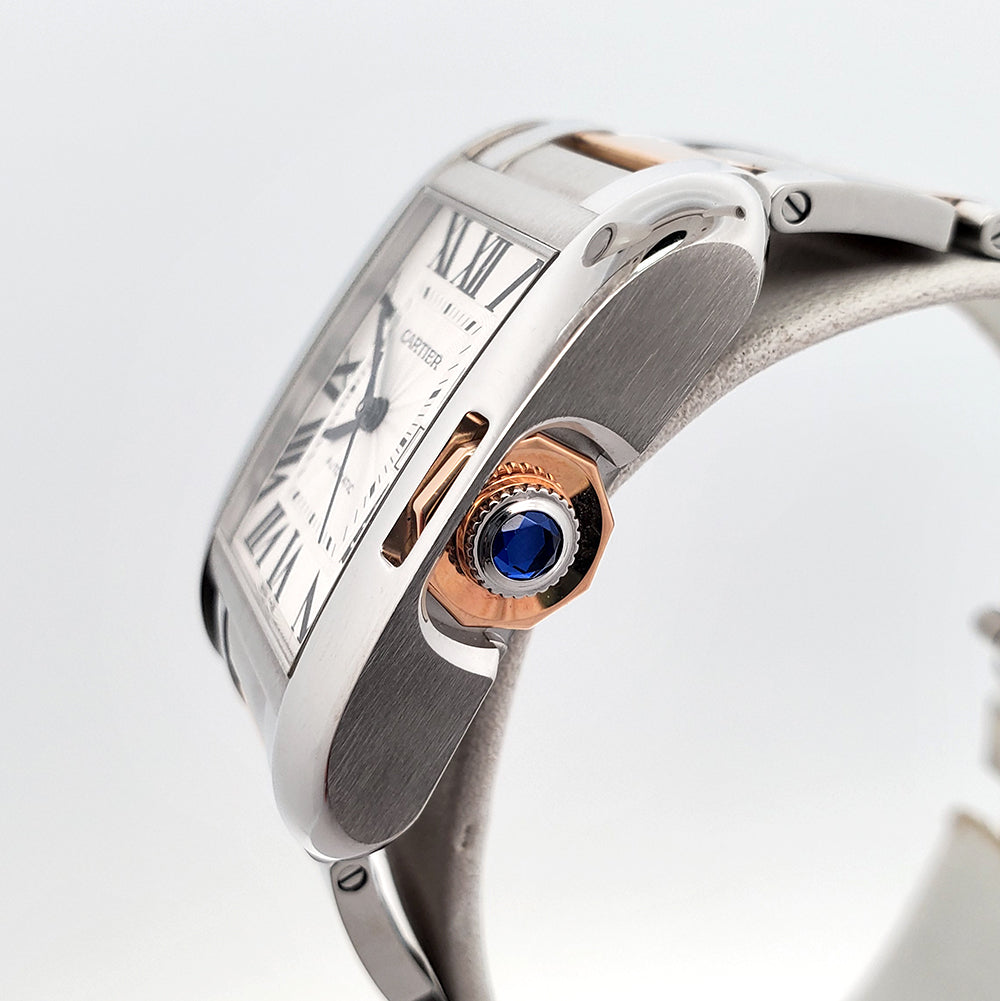 Cartier Tank Anglaise Large Silver Roman Dial 2-Tone Rose Gold/Steel 39.2 x 29.8 mm Watch 3511 W5310007