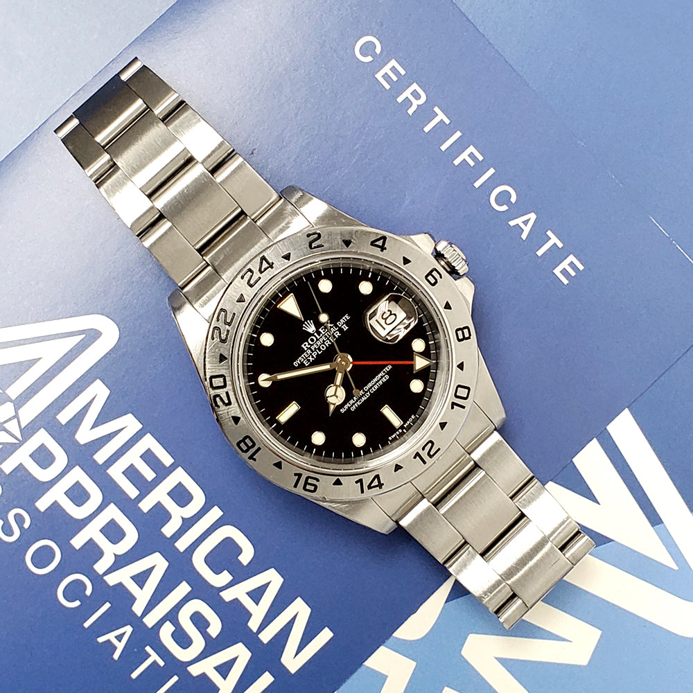 Rolex Explorer II 40mm Black Dial Steel Oyster Watch 16570