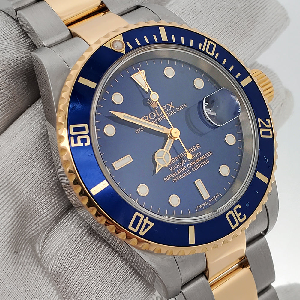 Rolex Submariner Date 40mm Blue Dial Yellow Gold/Stainless Steel Watch 16613