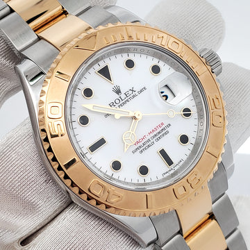Rolex Yacht-Master 40mm White Dial 2-tone Yellow Gold/Steel Oyster 16623 Watch Box Papers