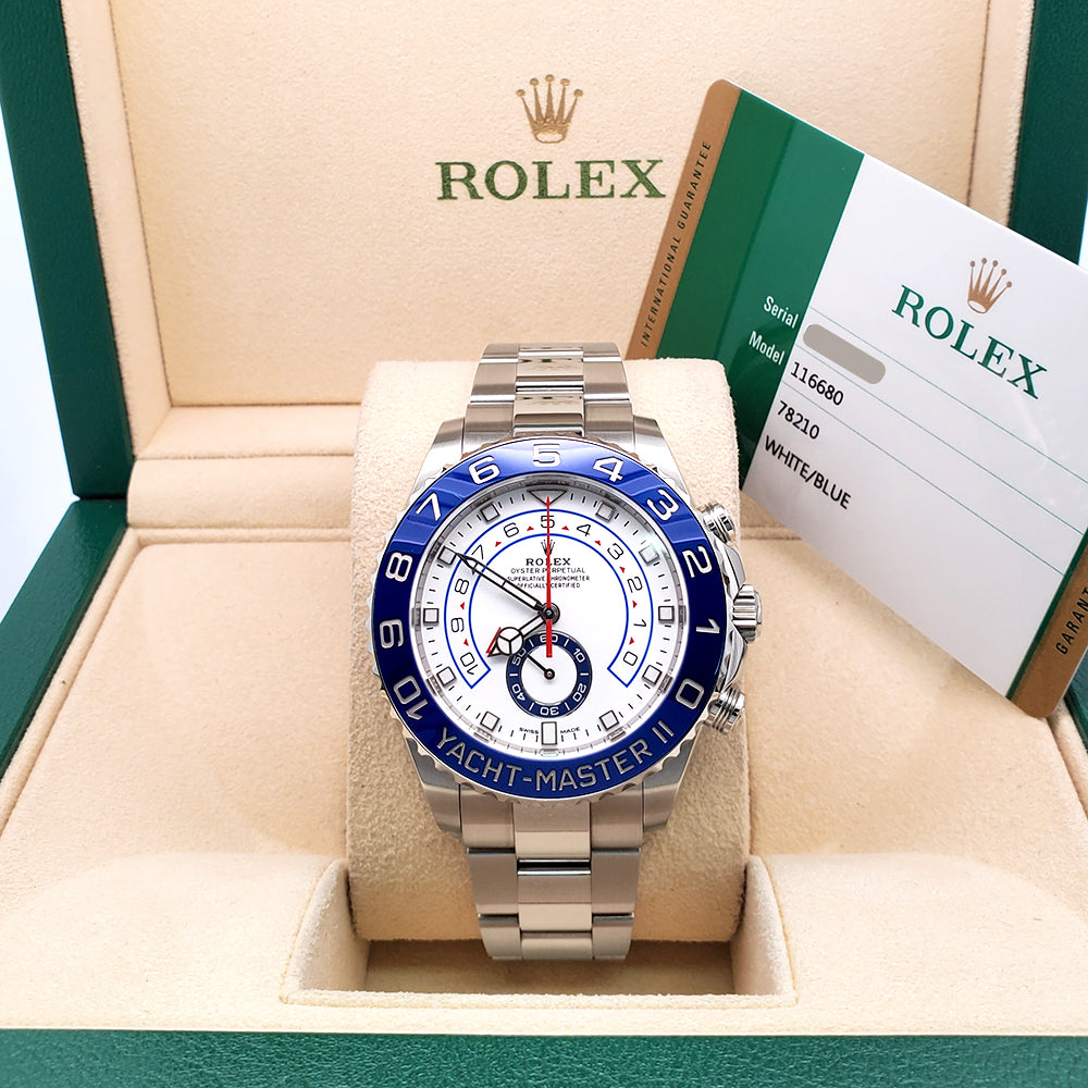 2017 Rolex Yacht Master II 44mm 116680 Blue Cerachrom Steel