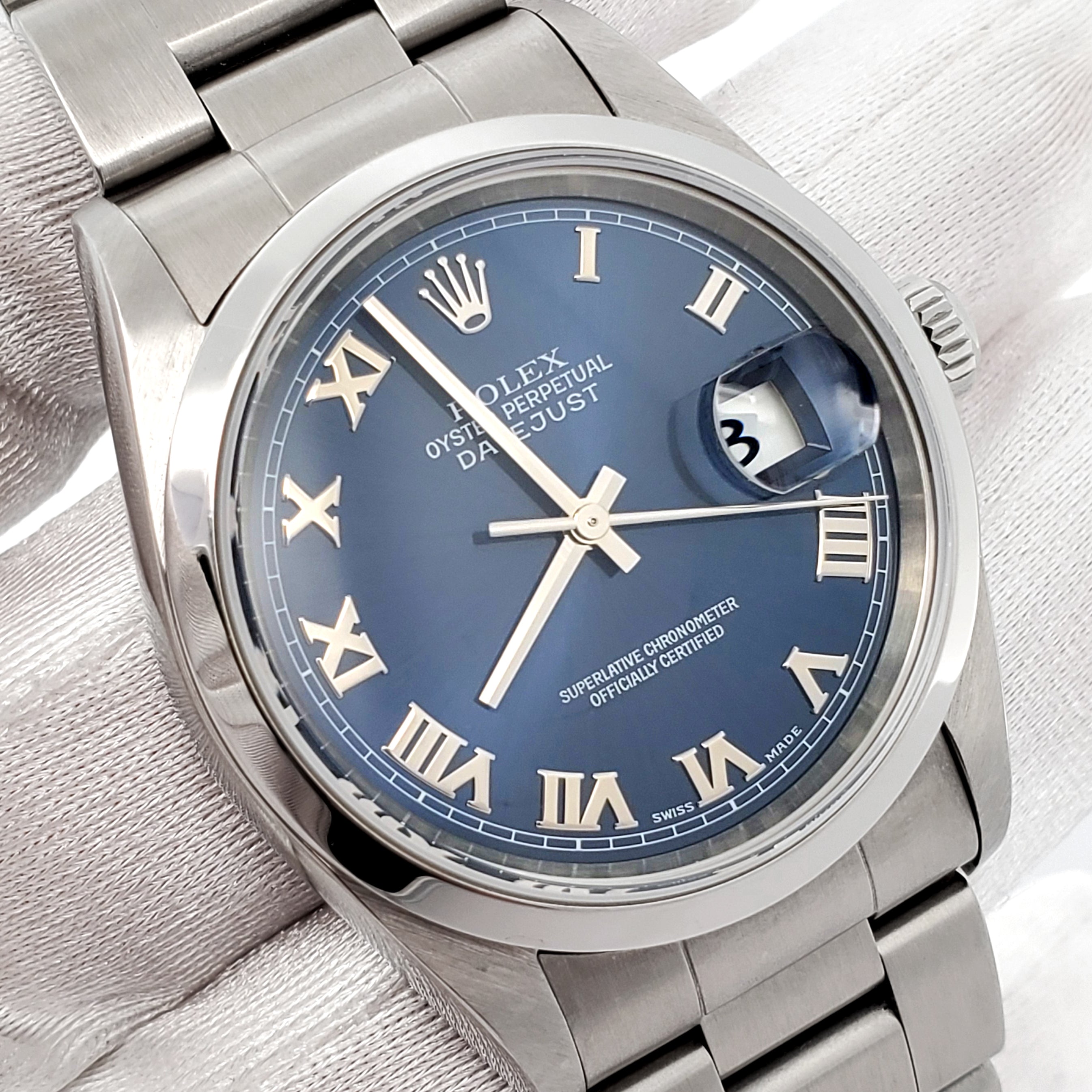 Buy Rolex Datejust 36mm Blue Dial Steel Oyster Watch | 16200