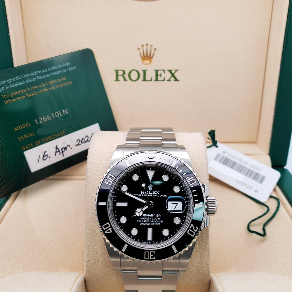 2024 Rolex Submariner Date 41mm Black Dial Cerachrom Bezel Steel Watch 126610LN Box Papers