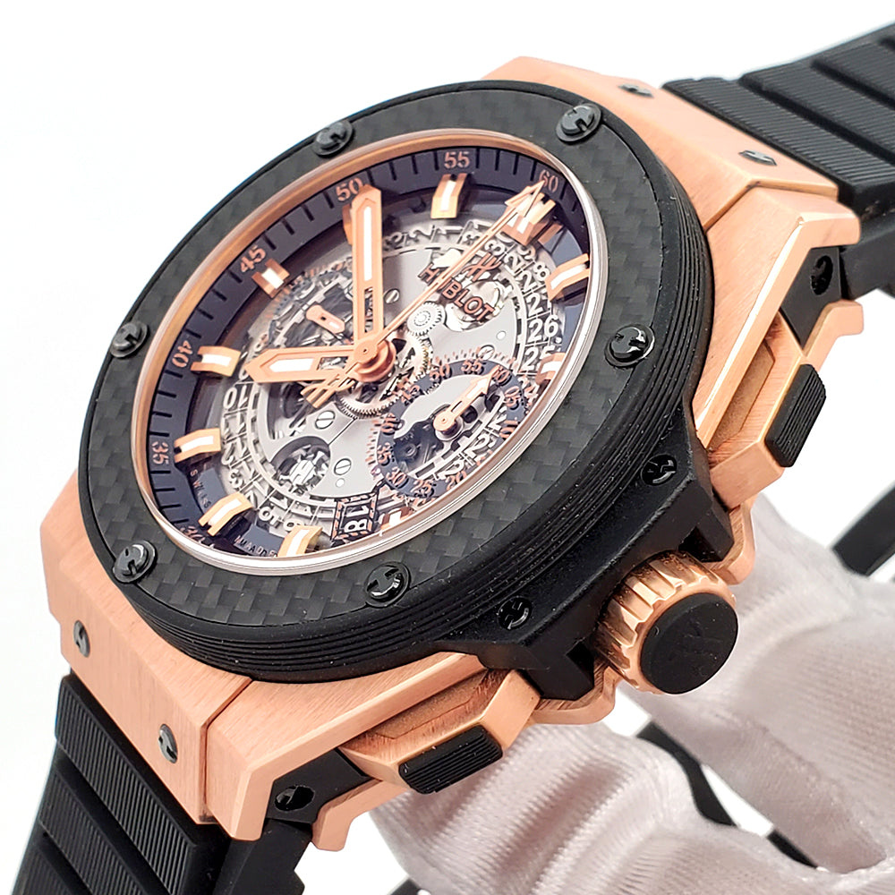 Rare Hublot Unico King Power Rose Gold Ceramic 48mm Watch 701.OQ.0180.RX Papers/Tag
