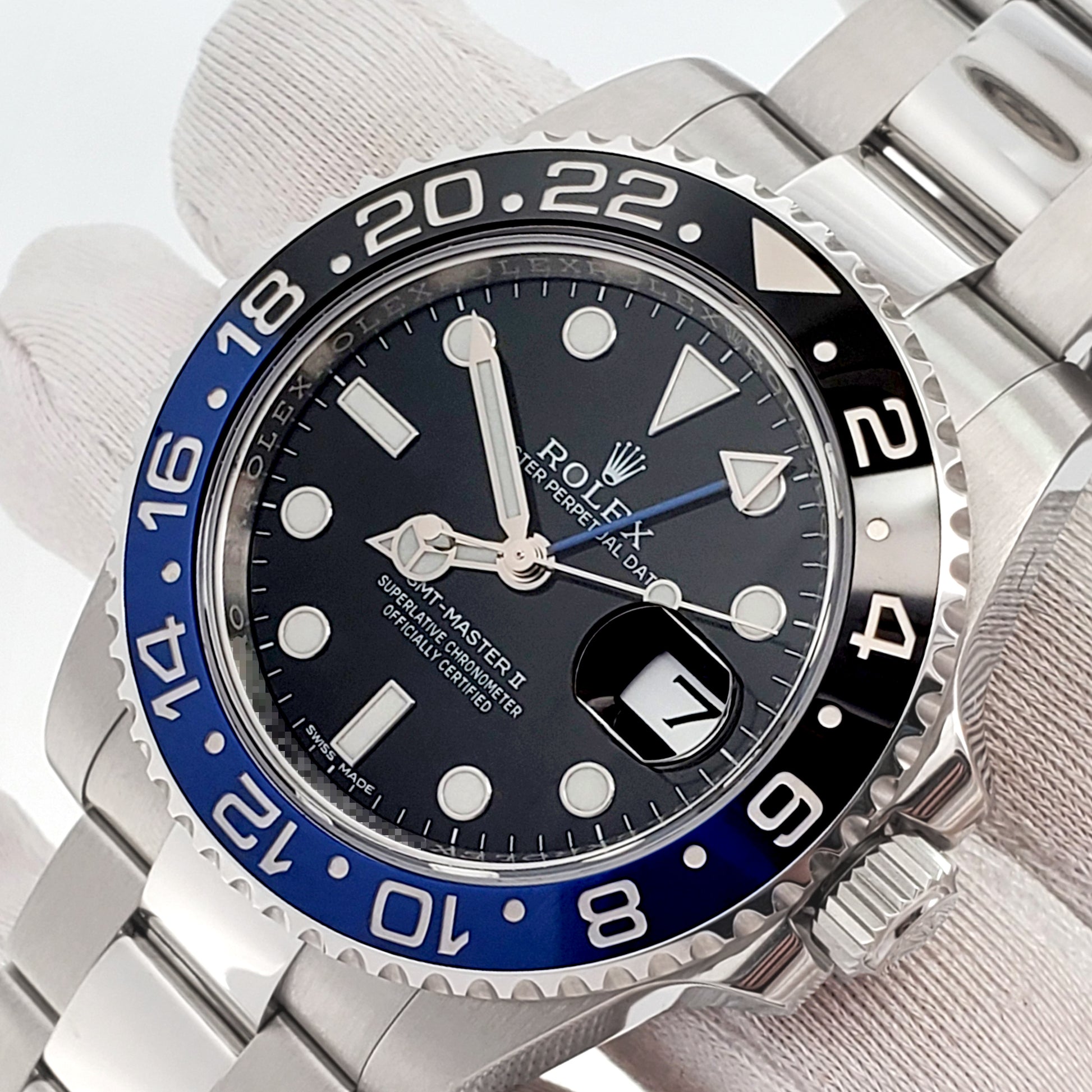 Rolex GMT-Master II 40mm "Batman" Blue/Black Ceramic Bezel Steel Oyster Watch 116710BLNR Box Papers