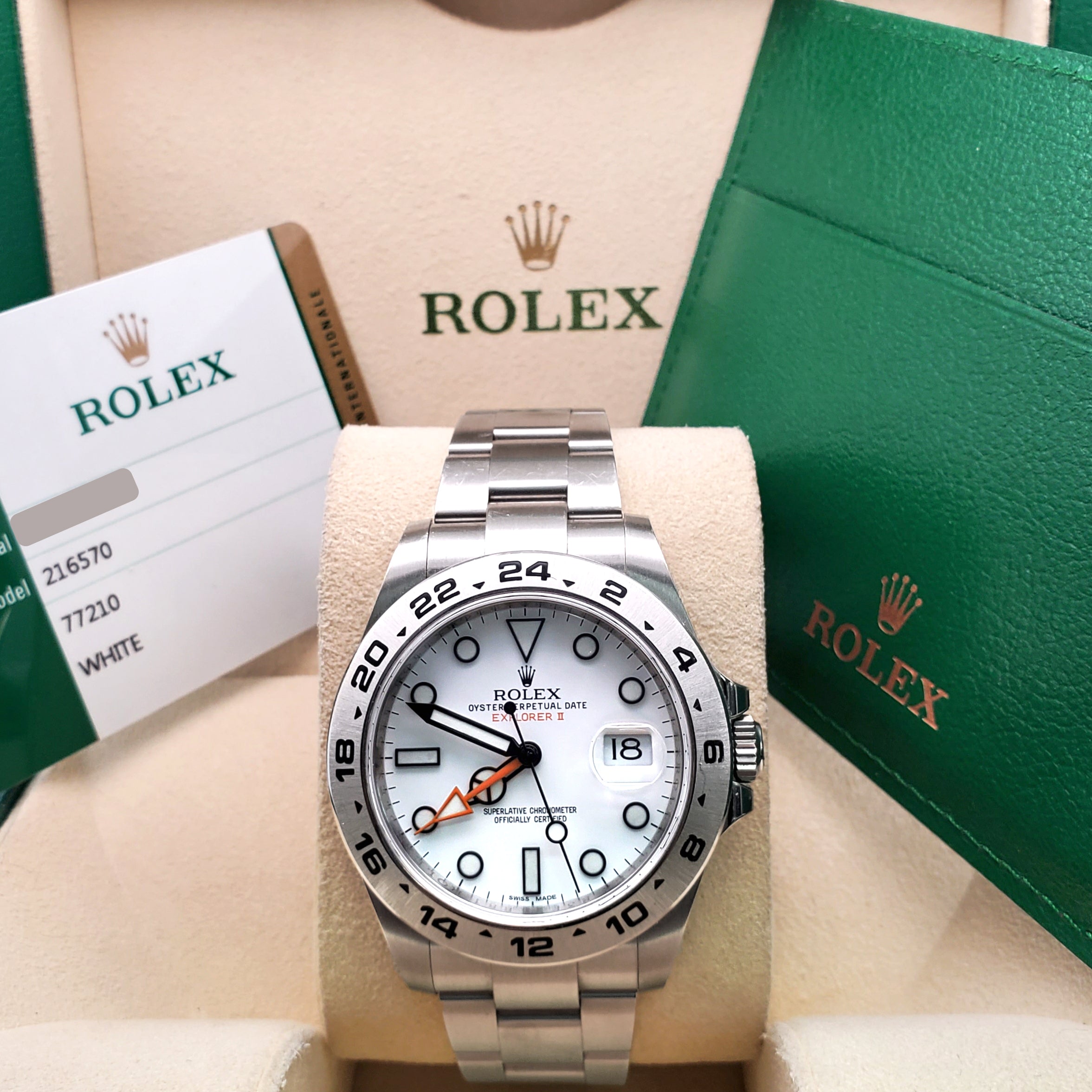 2020 Rolex Explorer II 216570 Polar White Dial 42mm Steel