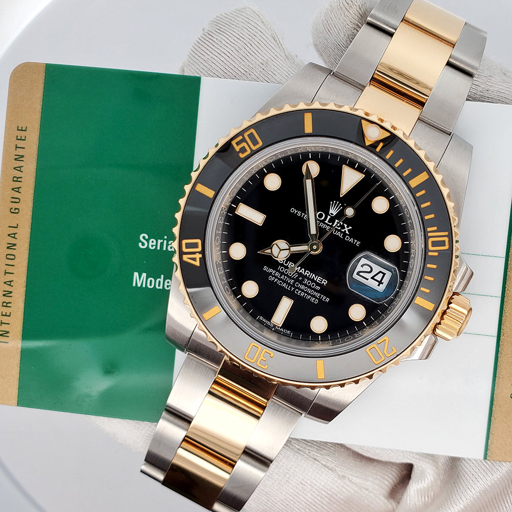 Rolex Submariner 40mm 2-Tone Yellow Gold/Steel Black Dial Watch 116613LN Box Papers