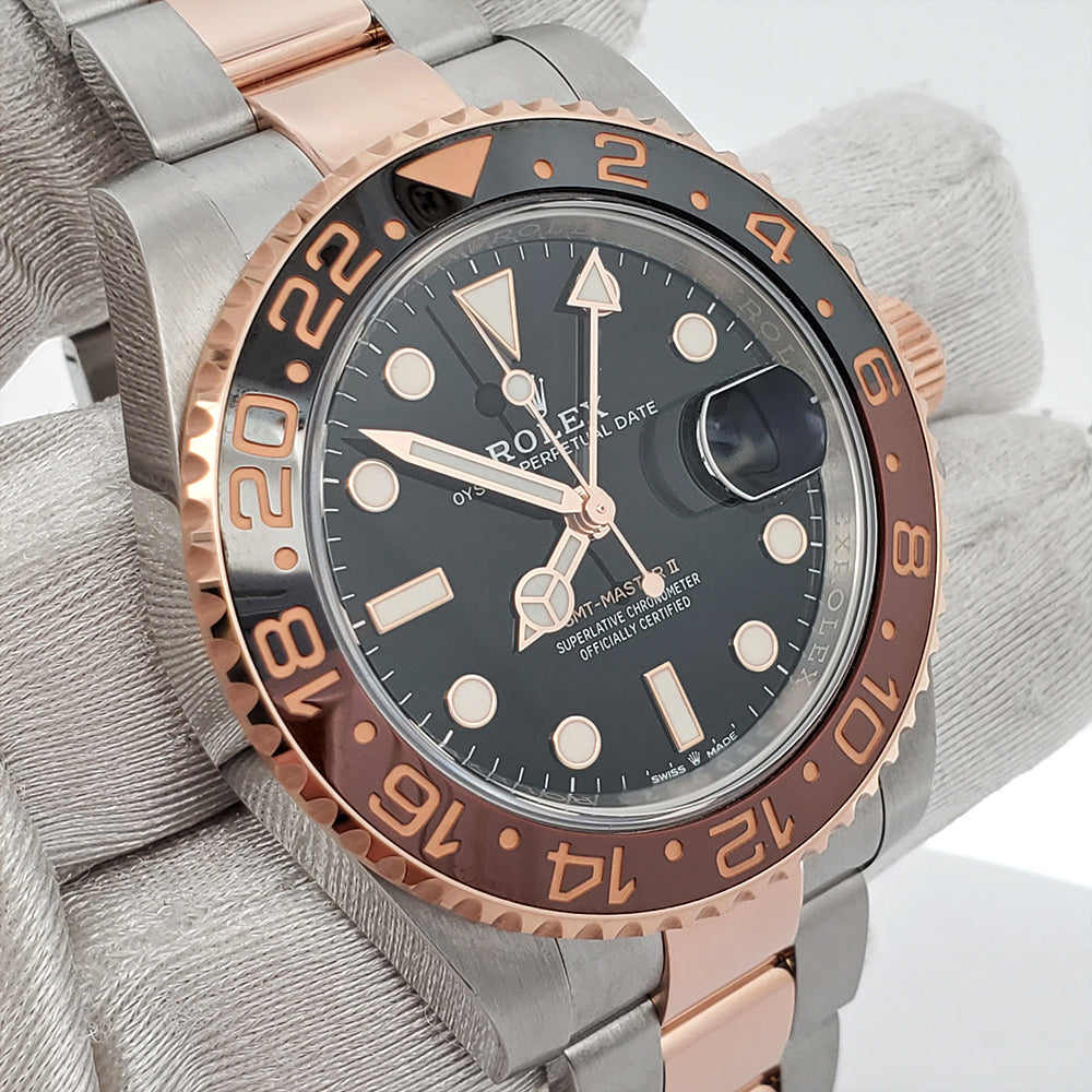2020 Rolex GMT-Master II 40mm 2-Tone Rose Gold/Steel Rootbeer Watch 126711CHNR Box Papers
