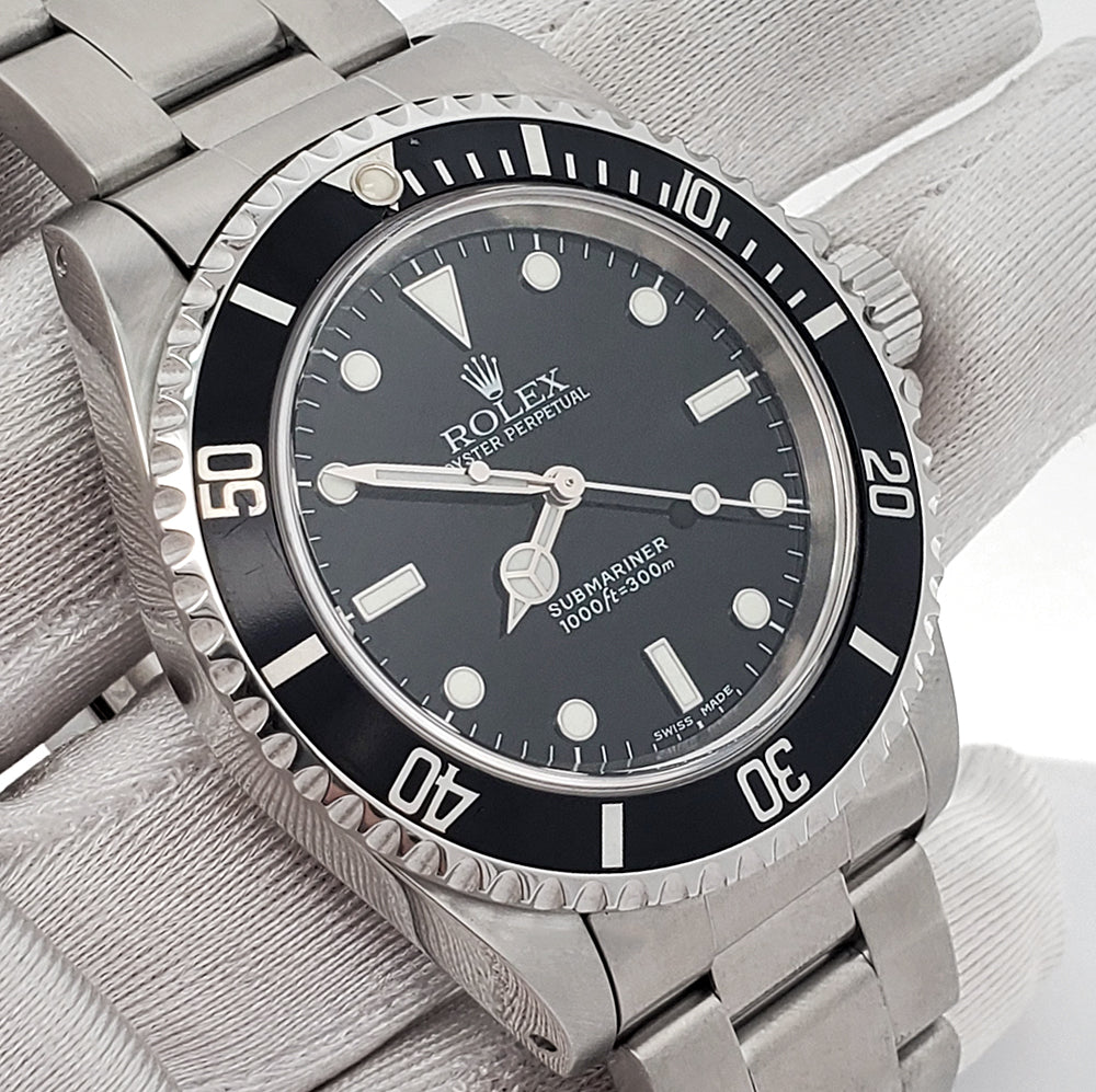 Rolex Submariner No-Date Black Dial Steel 40mm Watch 14060 Box Papers