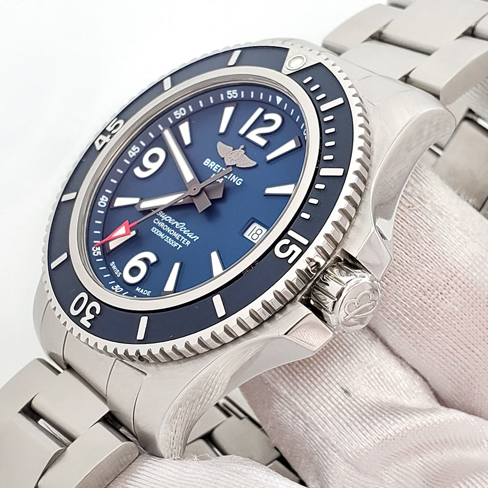 Breitling Superocean II Blue Dial Steel Mens 44mm Watch A17367