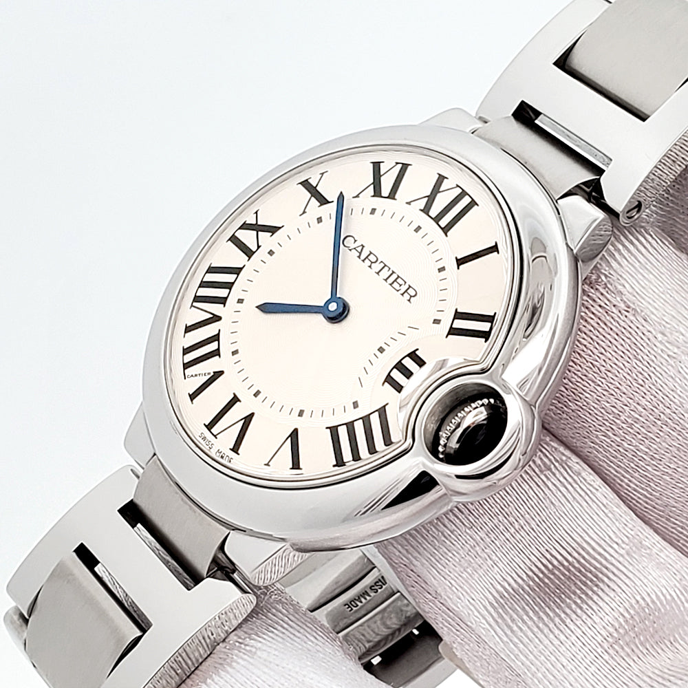 Cartier Ballon Bleu 36mm Silver Dial Quartz Steel Watch W69011Z4 3005