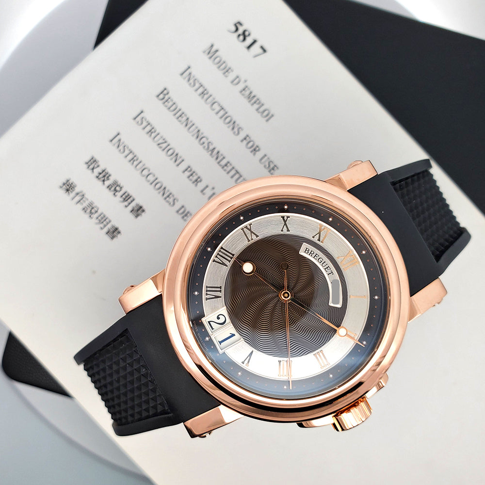 Breguet Marine Rose Gold Big Date 39mm Watch 5817BR/Z2/5V8 With Booklet