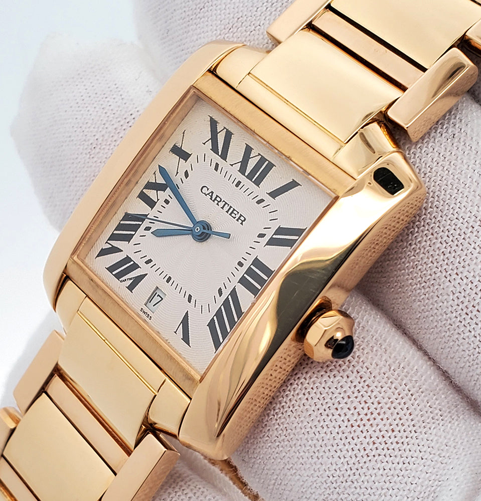 Cartier Large Tank Francaise 18k Yellow Gold Automatic 28mm Watch 1840 W50001R2